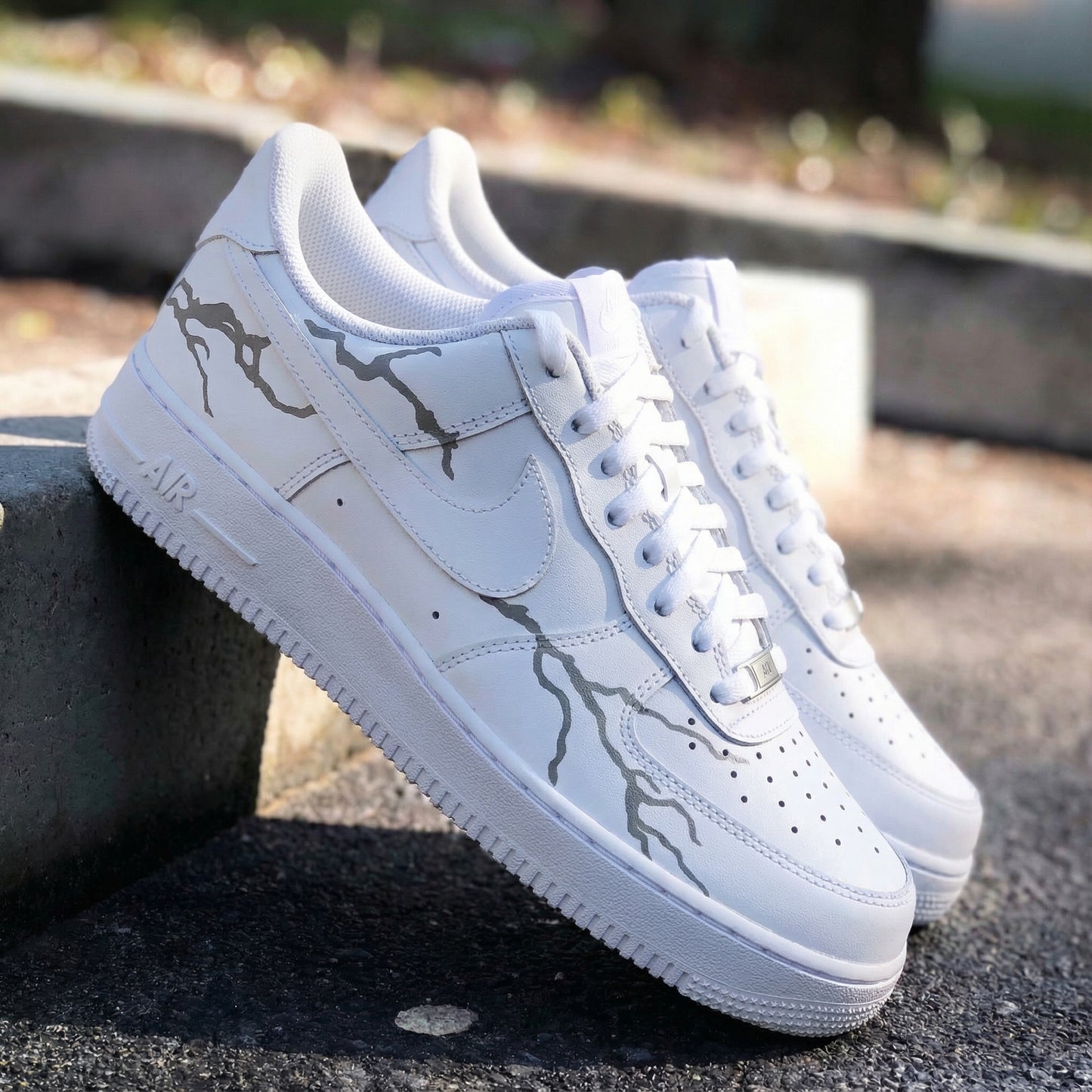 Grey Lightning Custom AF 1s Shoes