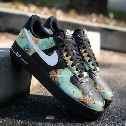 Healing Teal Paint Splatter Trendy Custom AF 1s Shoes