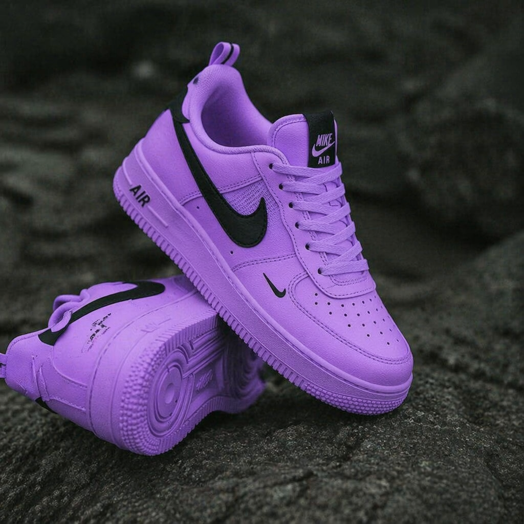 Purple Hand Painted Custom Air Force 1 Sneakers