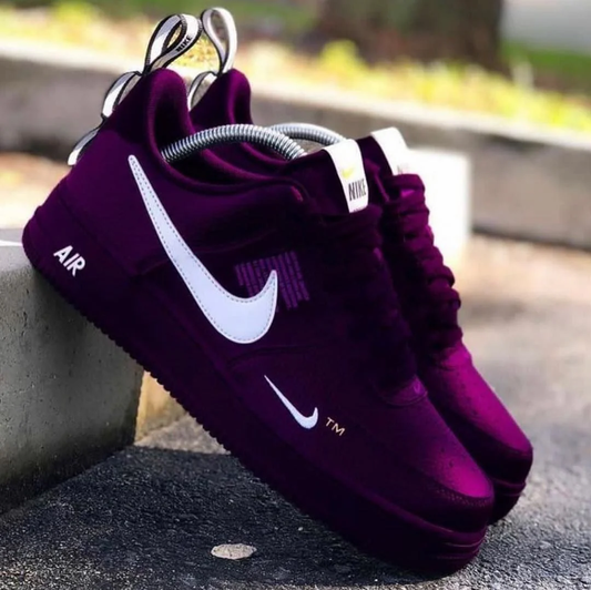 Custom Hand Painted Purple Air Force 1 Sneakers