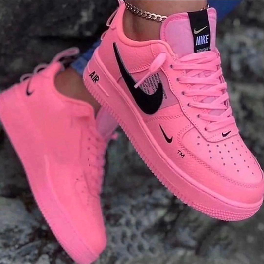 Pink Hand Painted Custom Air Force 1 Sneakers