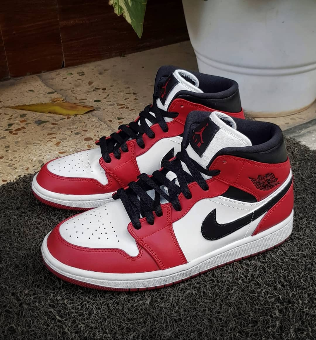 Hand Painted Red Black Custom Air Jordan 1 Sneakers