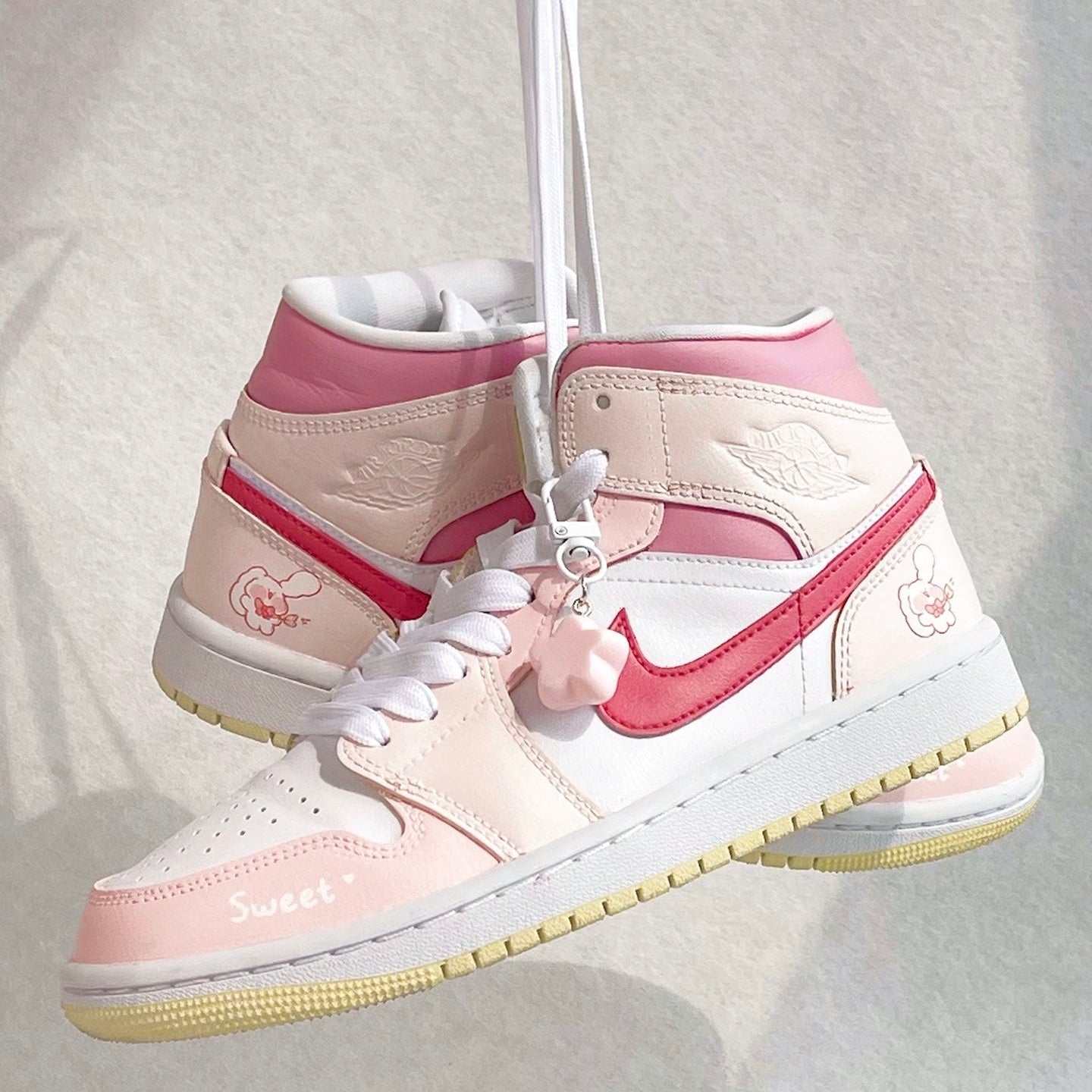 Custom Air Jordan 1 Light And Dark Pink