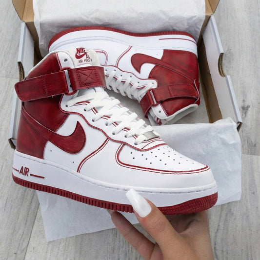 Immortal Classic Red White Design Custom AF 1s Shoes
