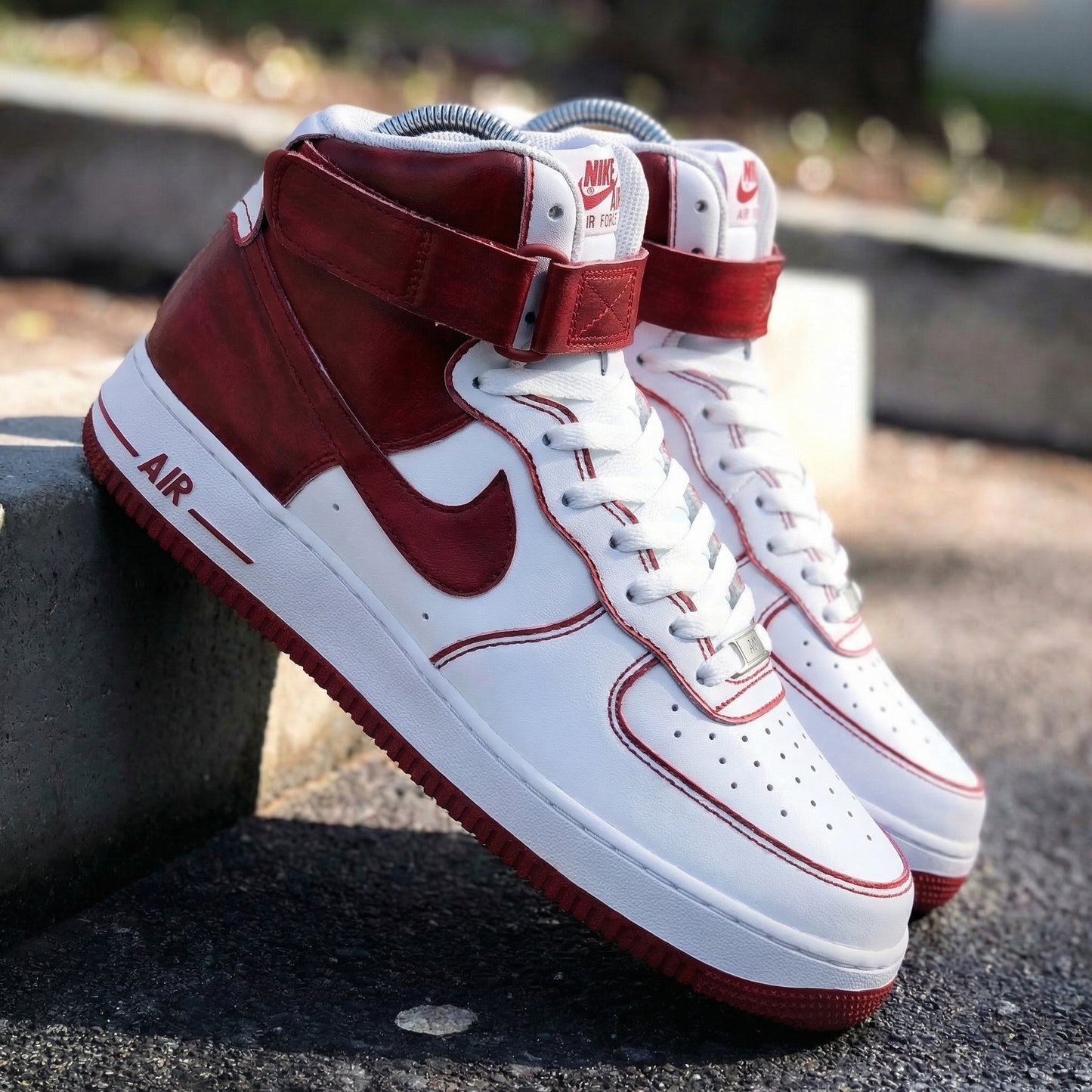 Immortal Classic Red White Design Custom AF 1s Shoes