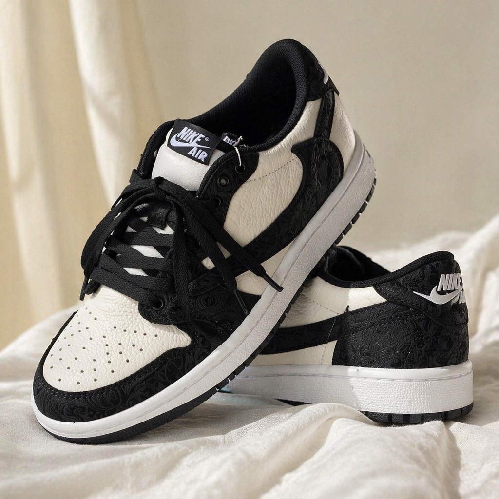 Hand Painted Black & White Custom Air Sneakers