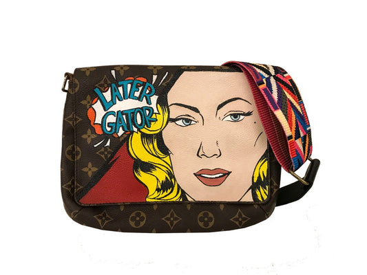 Hand Painted Pop Art Custom Crossbody Bag