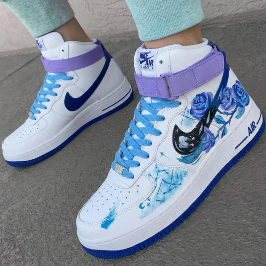 Lavender Blue Bloom Custom AF 1s Shoes