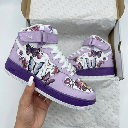 Lavender Butterfly Custom AF 1s Shoes