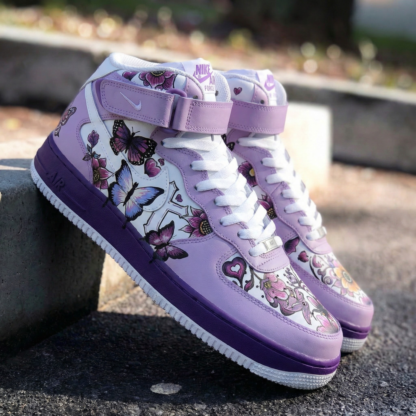 Lavender Butterfly Custom AF 1s Shoes