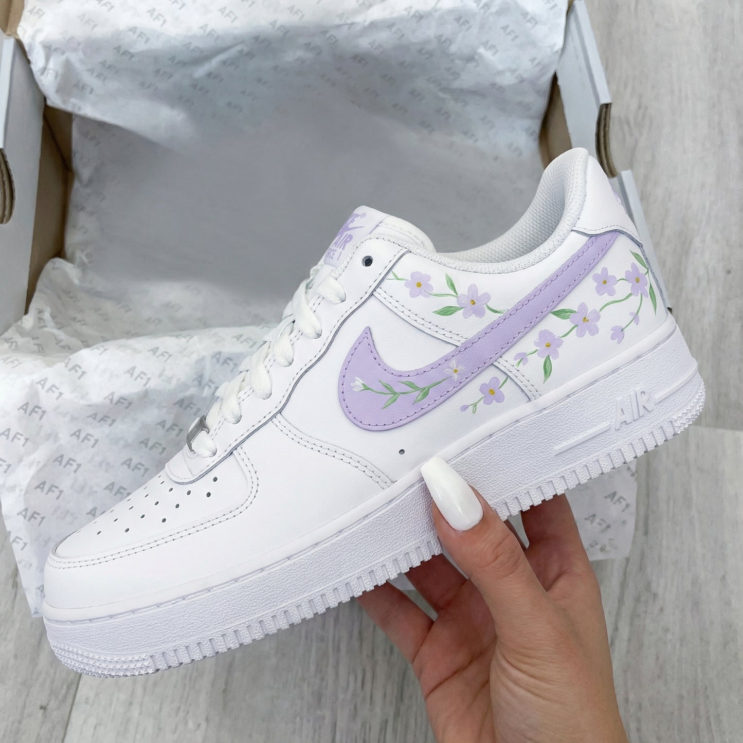 Lavender Flower Custom AF 1s Shoes