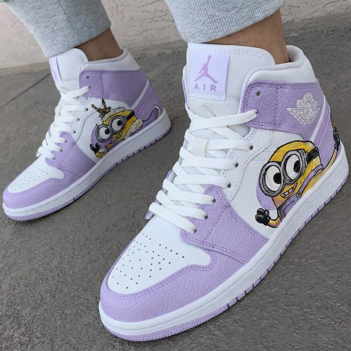 Lavender Minion Custom AJ 1s Shoes
