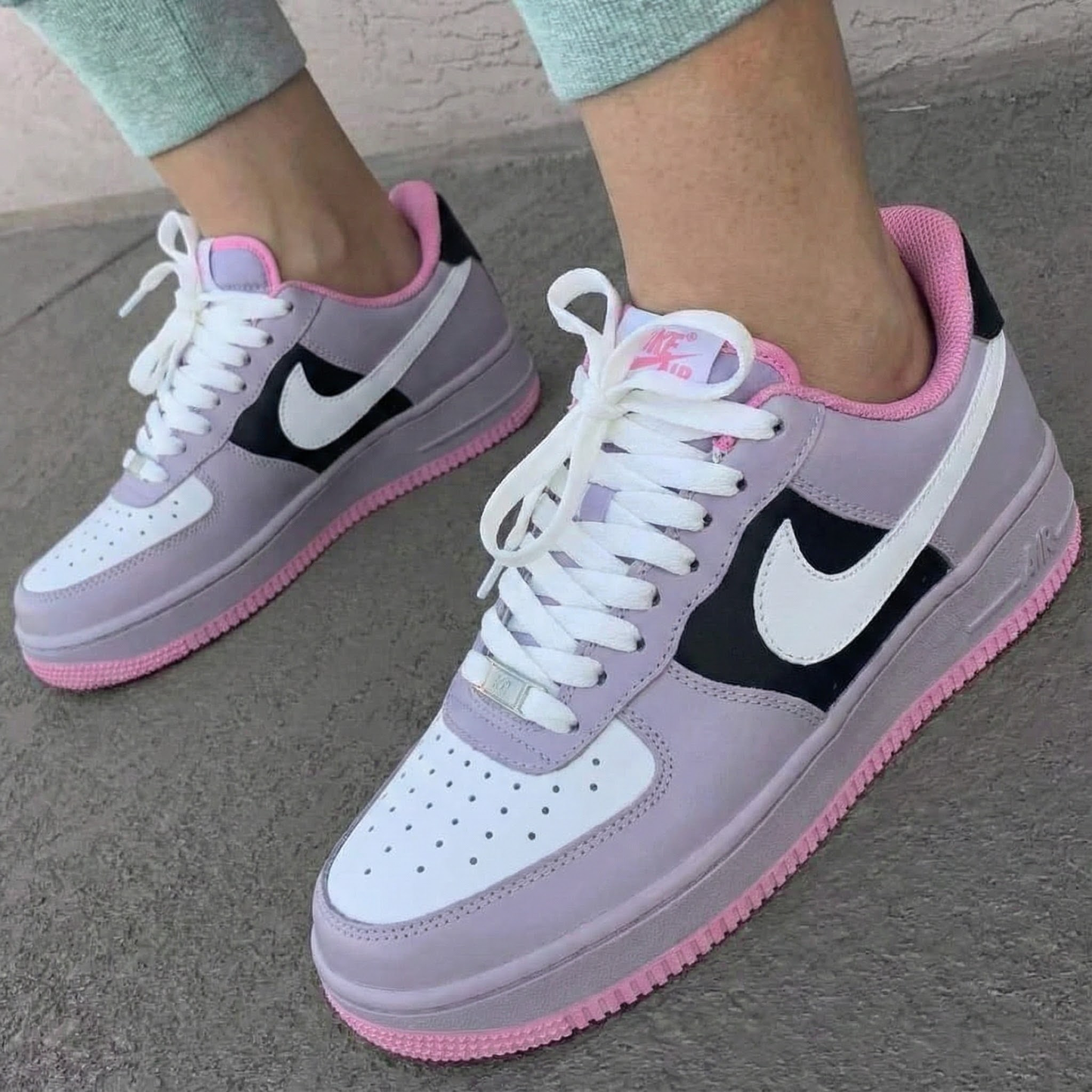 Lavender Pink White Custom AF 1s Shoes