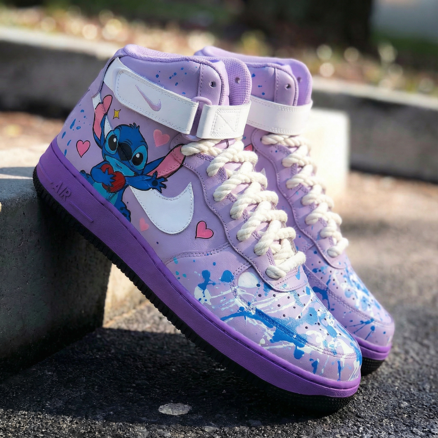 Lavender Stitch Pattern Custom AF 1s Shoes
