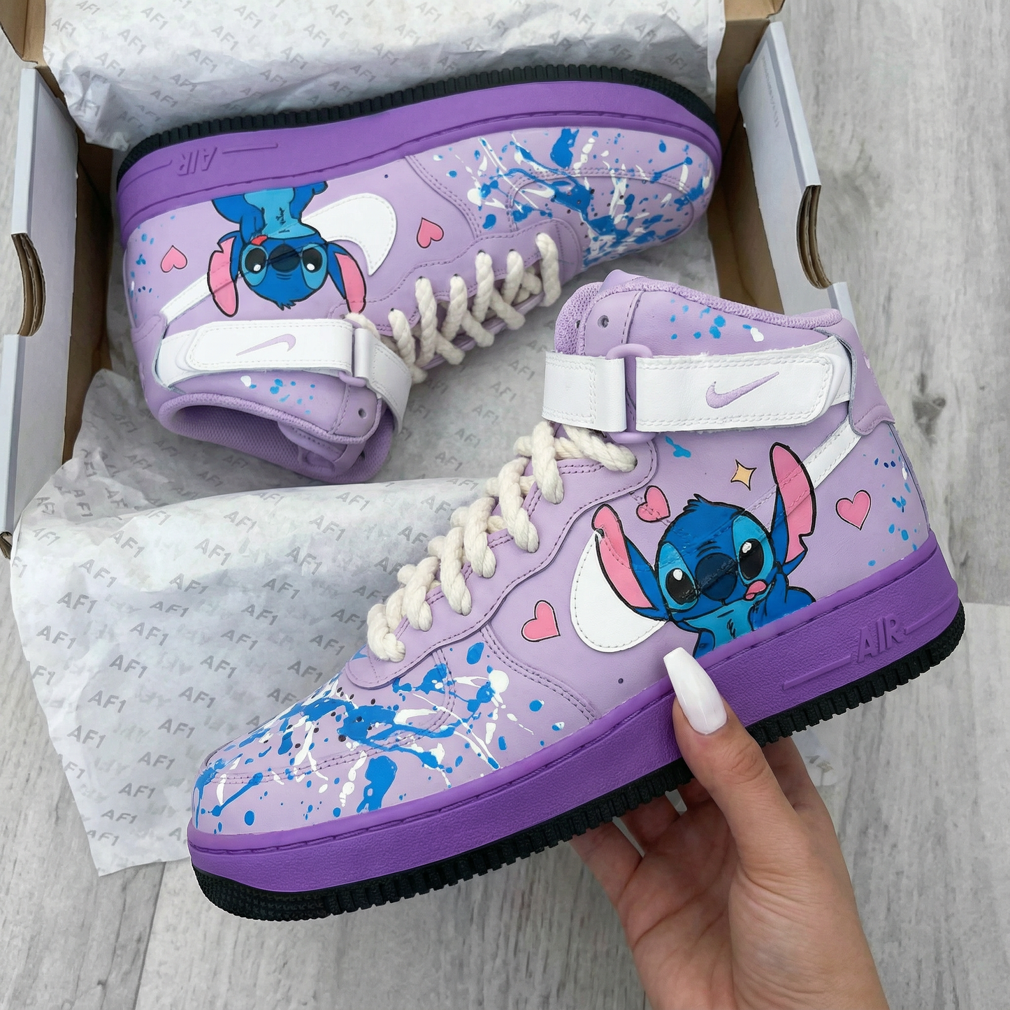 Lavender Stitch Pattern Custom AF 1s Shoes