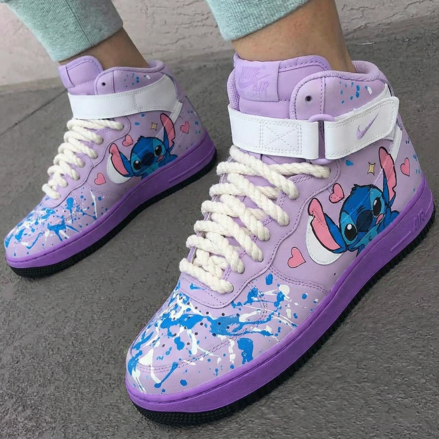 Lavender Stitch Pattern Custom AF 1s Shoes