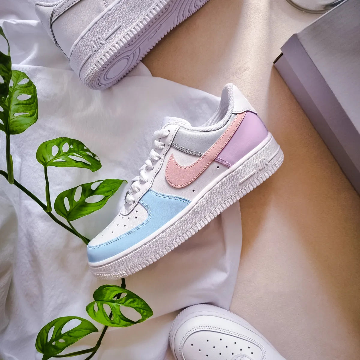 Light Baby Blue Baby Pink Custom AF 1s Shoes