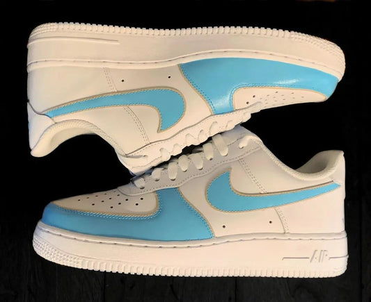 Light Baby Blue Touches Custom AF 1s Shoes