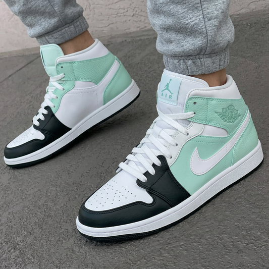 Mint Green Black Custom AJ 1s Shoes
