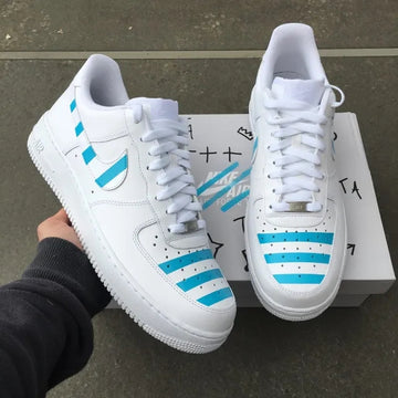 Modern Blue Stripes Custom AF 1s Shoes