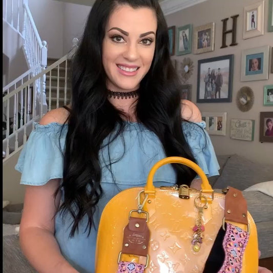 Custom Hand Painted Yellow Top-handle Purse