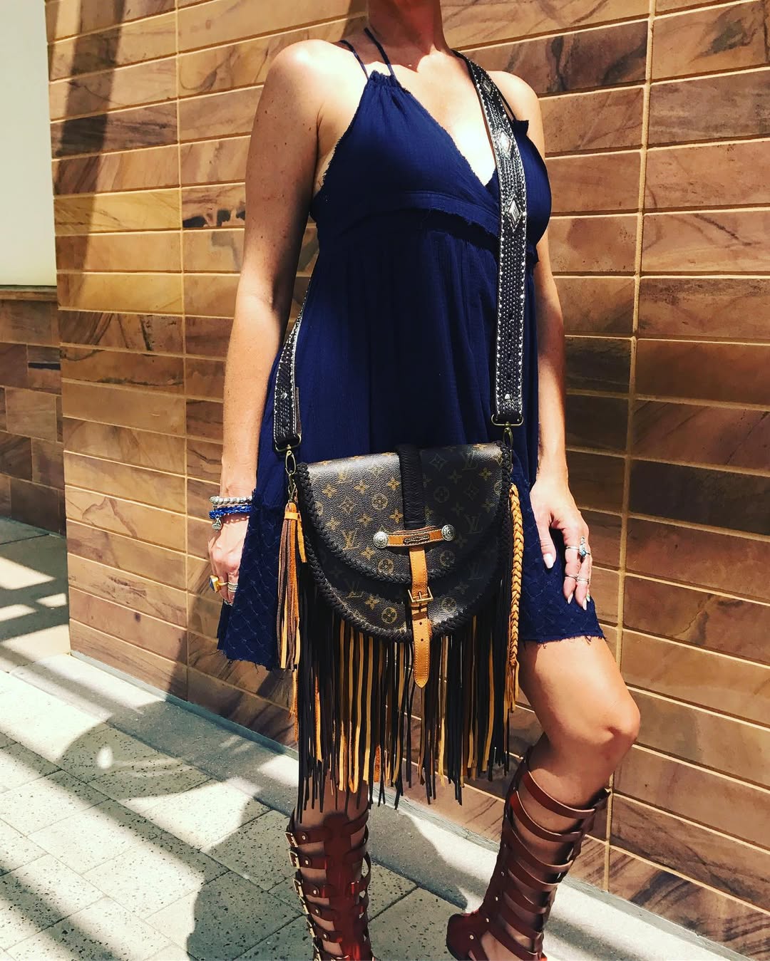 Hand Painted Custom Fringe Crossbody Bag