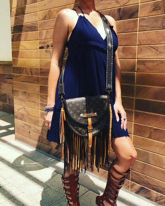 Hand Painted Custom Fringe Crossbody Bag