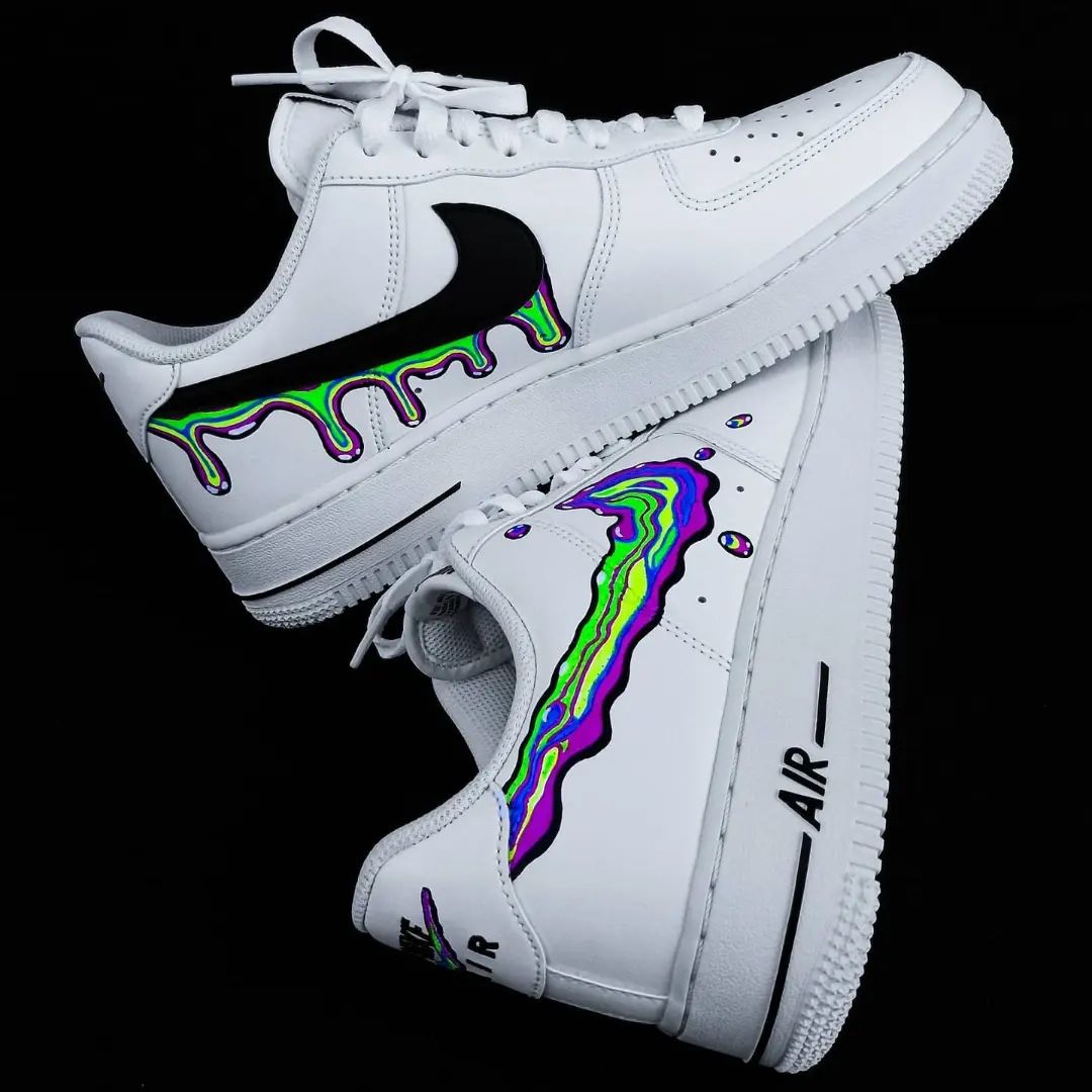 Multicolor Drip Custom AF 1s Shoes
