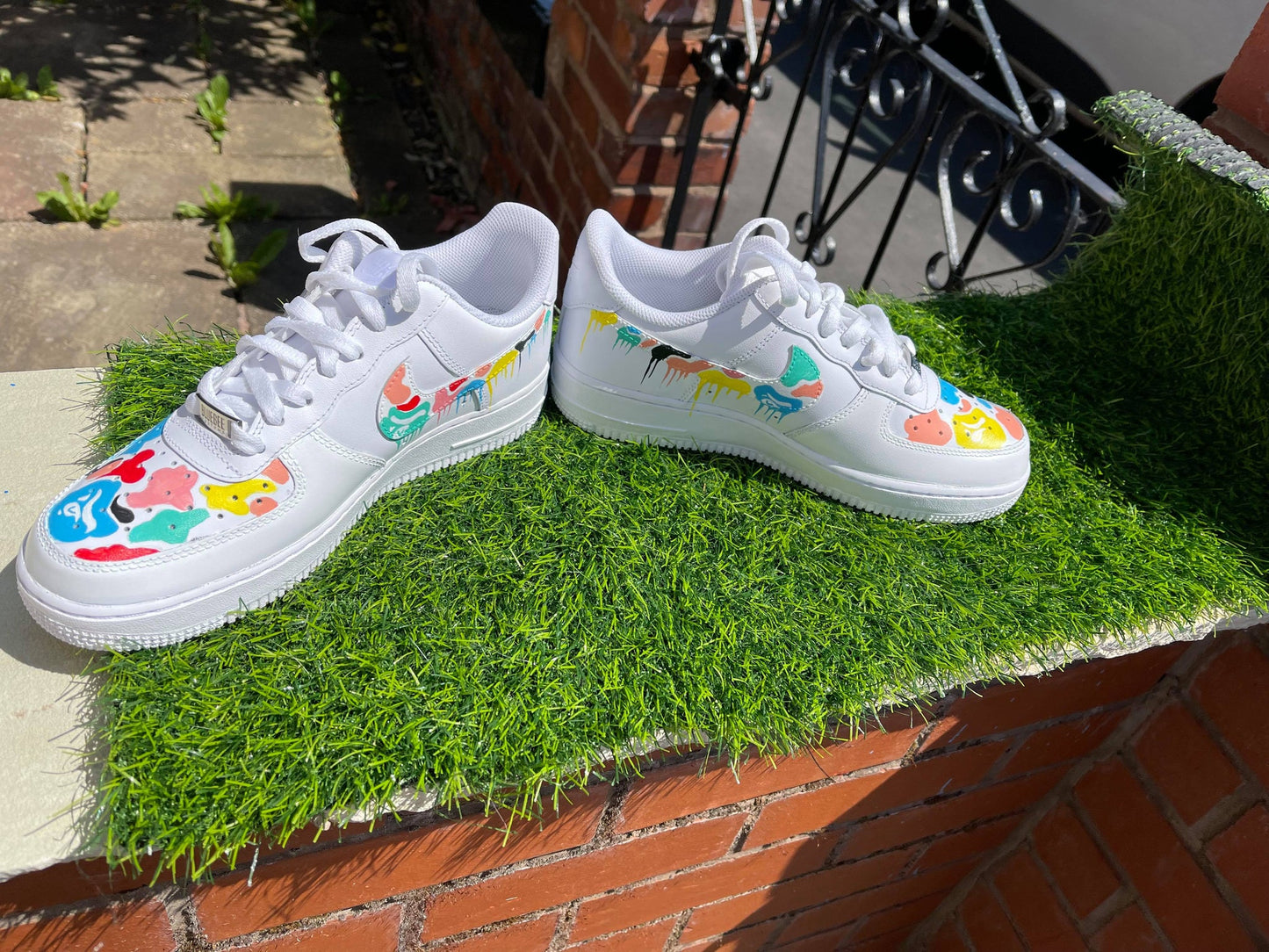 Multicolor Paint Drip Custom AF 1s Shoes