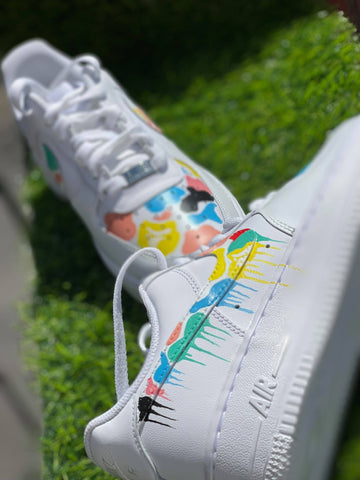 Multicolor Paint Drip Custom AF 1s Shoes