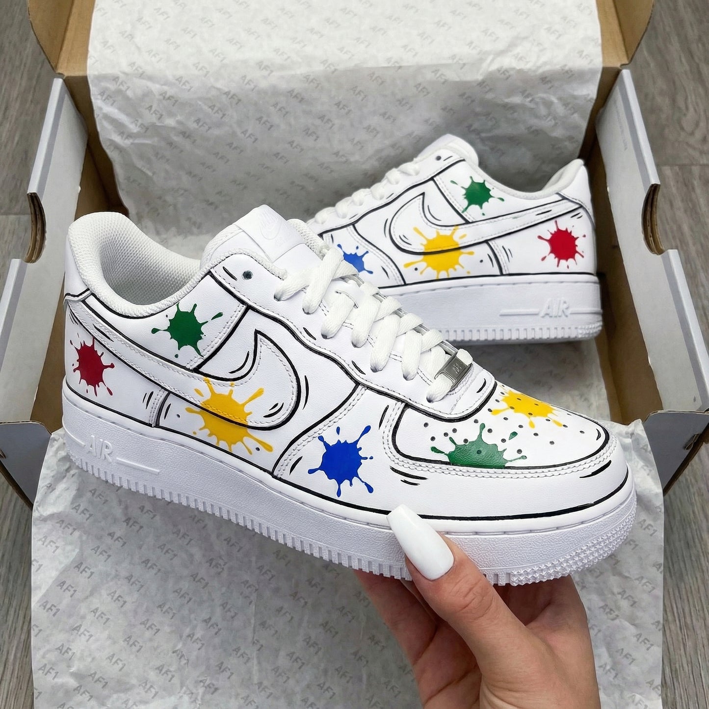 Multicolor Splash Custom AF 1s Shoes