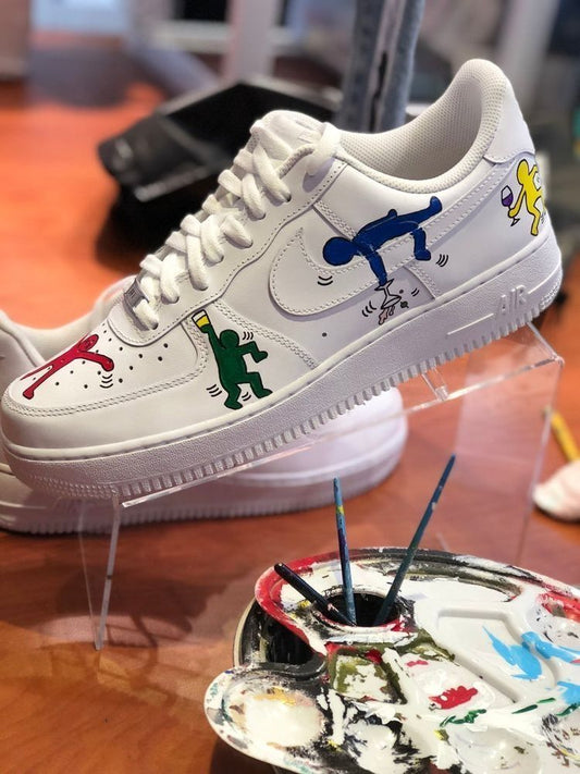 Multicolor Stickman Custom AF 1s Shoes