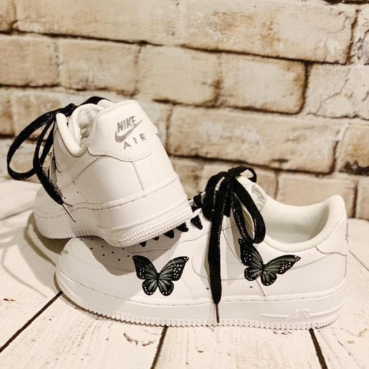 Mysterious Black Butterfly Custom AF 1s Shoes