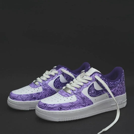 Mystic Purple White Marble Edition Custom AF 1s Shoes