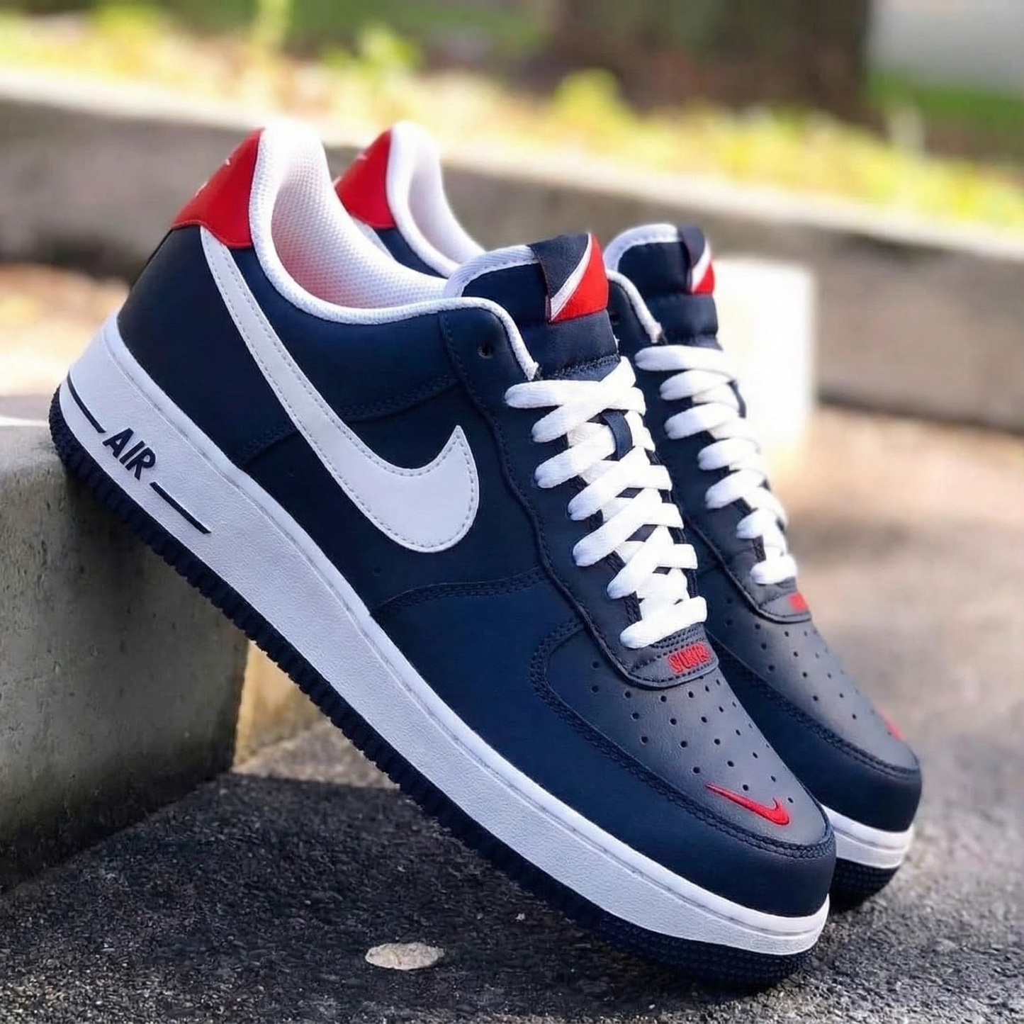 Navy Red White Custom AF 1s Shoes