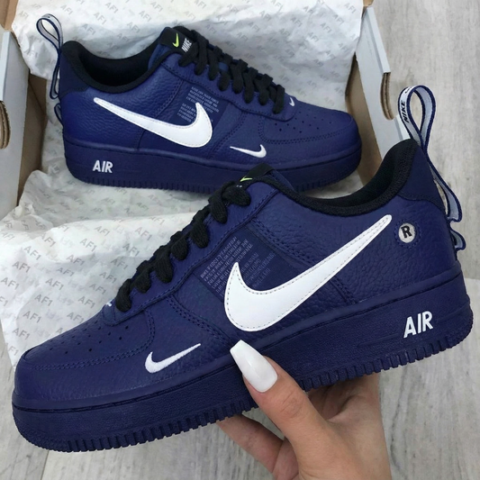 Navy White Custom AF 1s Shoes