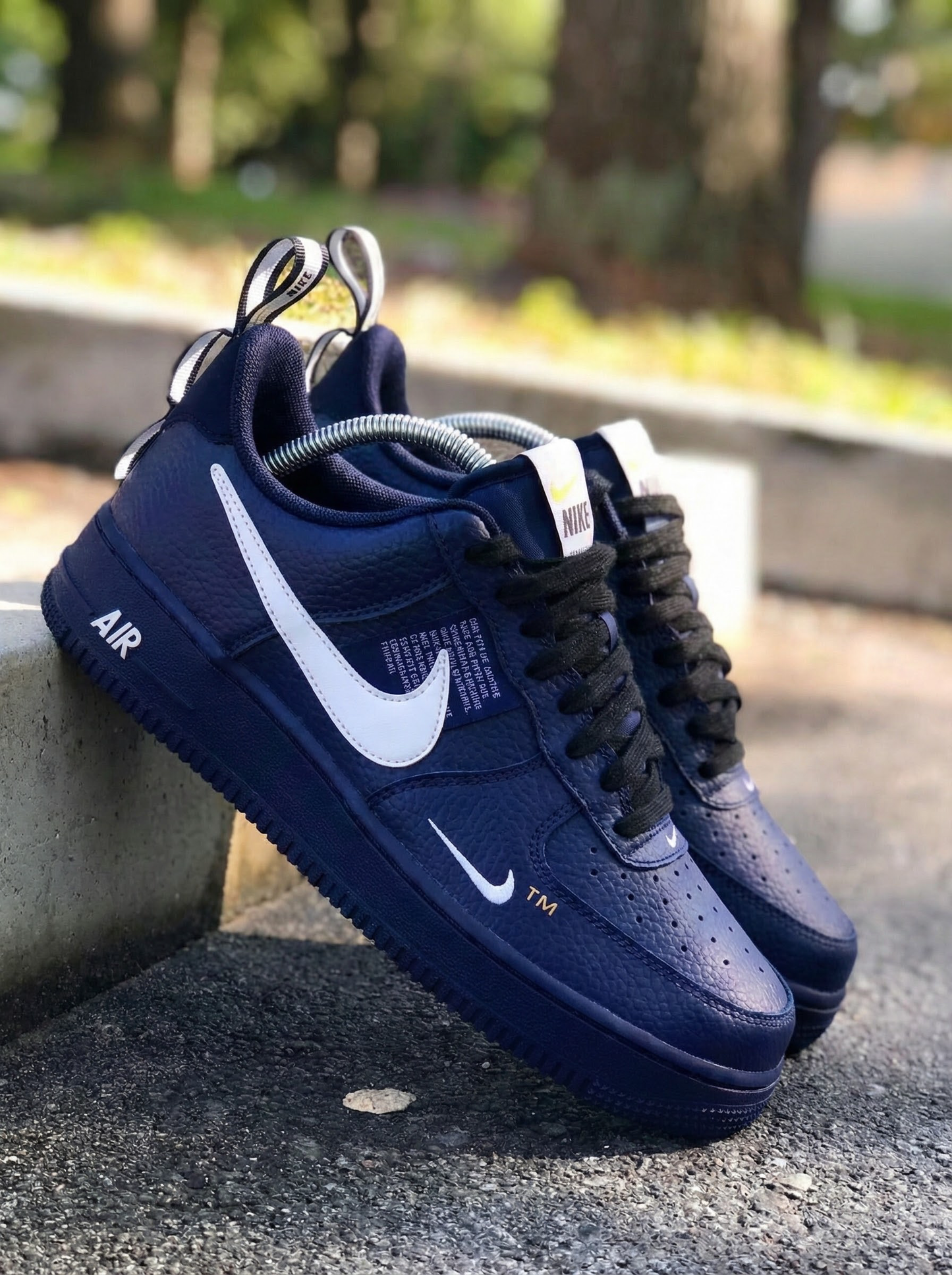 Navy White Custom AF 1s Shoes