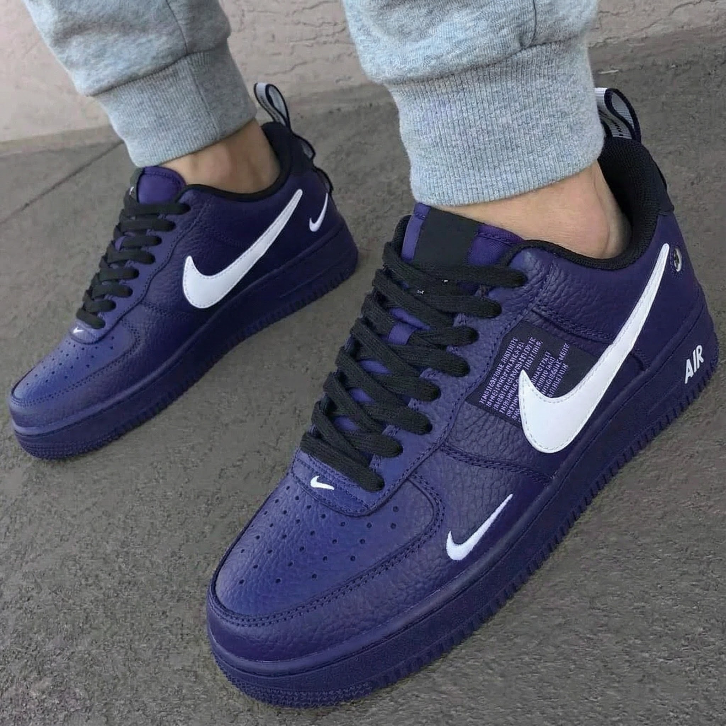 Navy White Custom AF 1s Shoes