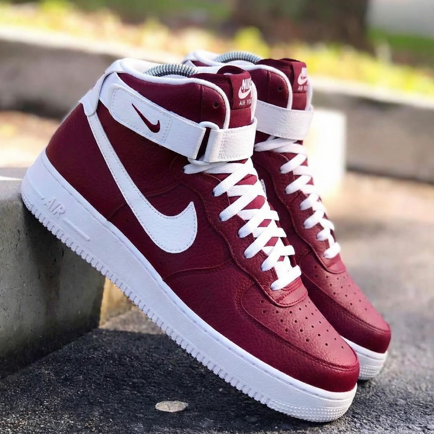 Noble Maroon White Custom AF 1s Shoes