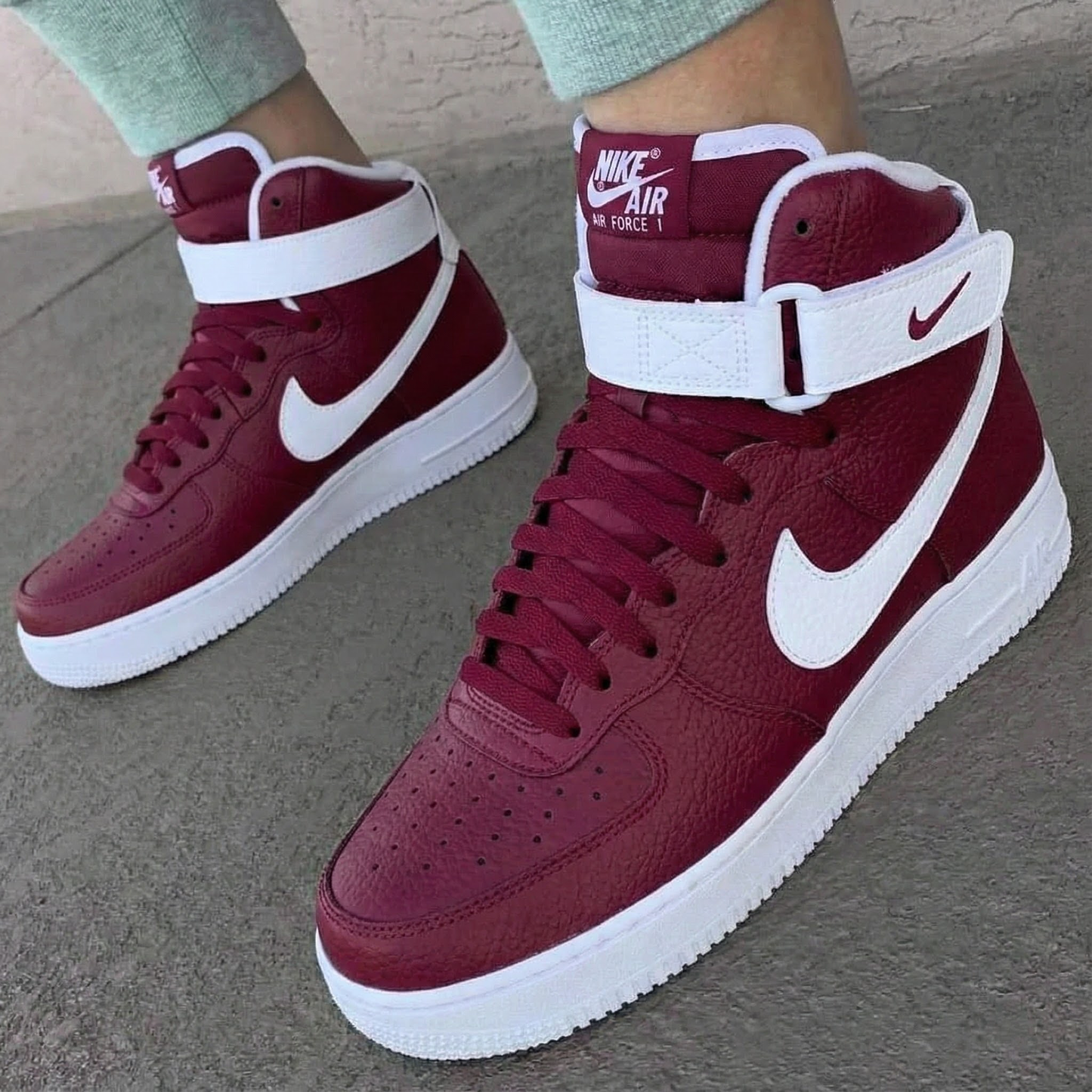 Noble Maroon White Custom AF 1s Shoes