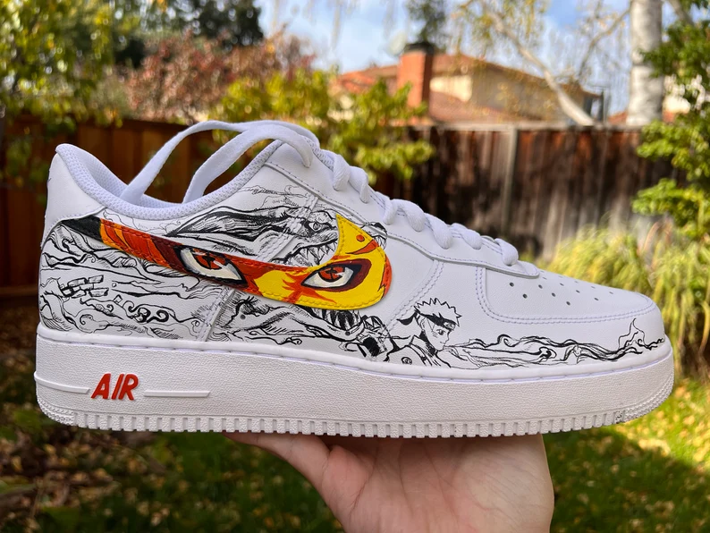 Orange Black Naruto Theme Custom AF 1s Shoes