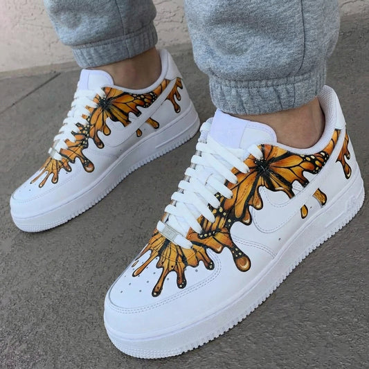 Orange Butterflies Custom AF 1s Shoes