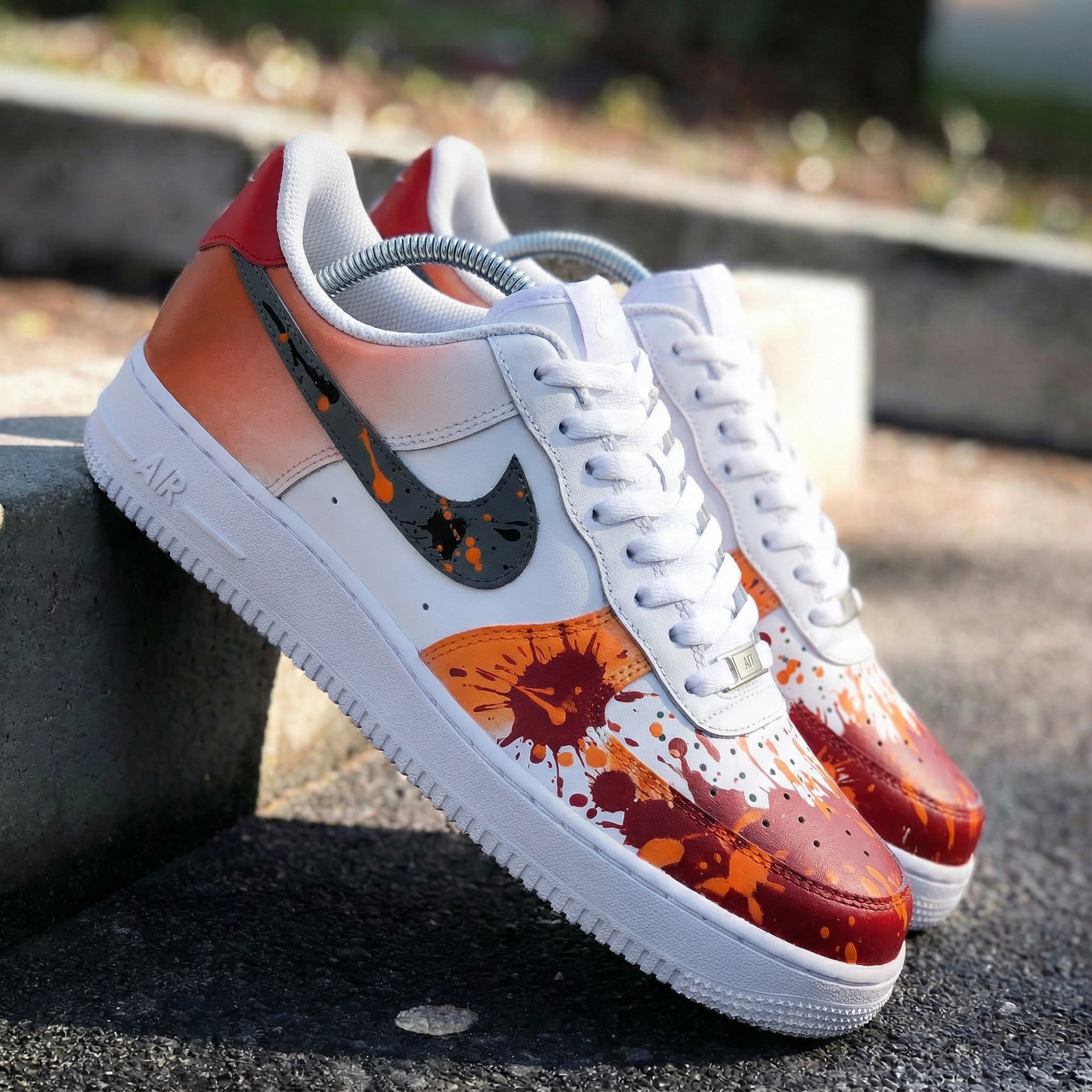 Orange Red Custom AF 1s Shoes