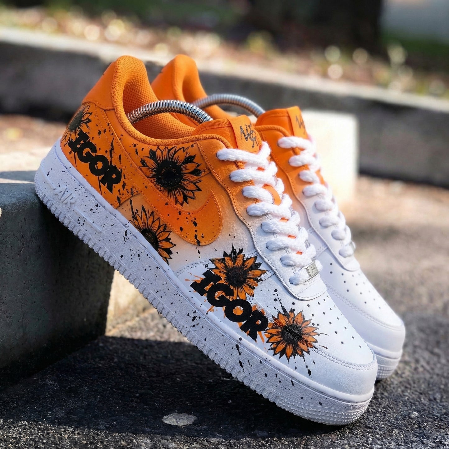 Orange Sunflower Igor Custom AF 1s Shoes