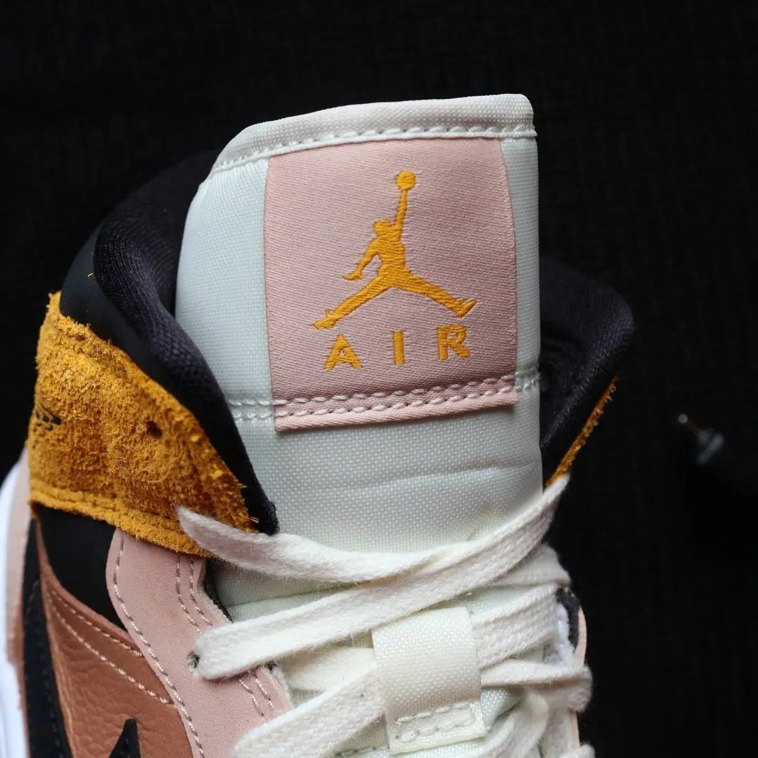 Peach Tan Black Custom AJ 1s Shoes
