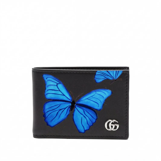 Personalized Wallet GG Blue Butterfly Black Custom Wallet