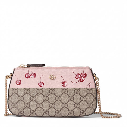 Personalized Wallet GG Cherry Pattern Pink Custom Wallet