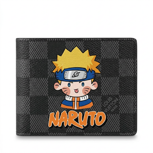 Personalized Wallet LV Anime Naruto Black Custom Wallet