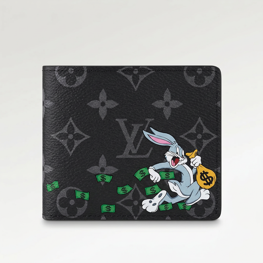 Personalized Wallet LV Bugs Bunny Money Black Custom Wallet