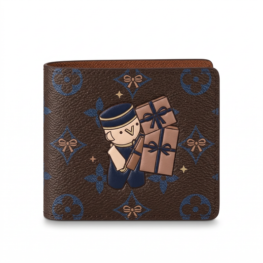 Personalized Wallet LV Cartoon Character Brown Custom Wallet